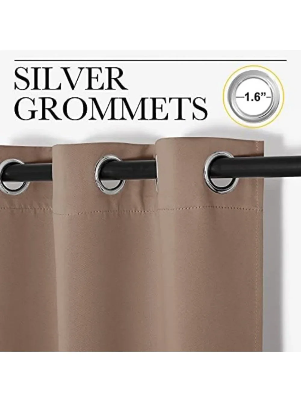 Blackout Window Curtains Set of 2, 34x72 Inch, Energy Efficient, Darkening